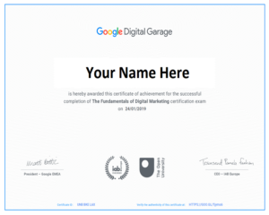 Google Digital Garage Certification