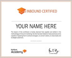 Inbound Certified Hubspot Academy